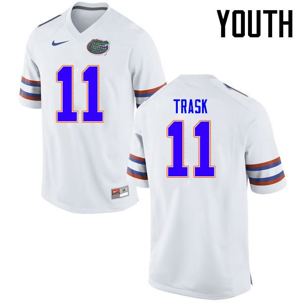 Youth NCAA Florida Gators Kyle Trask #11 Stitched Authentic Nike White College Football Jersey ZXR5165HF